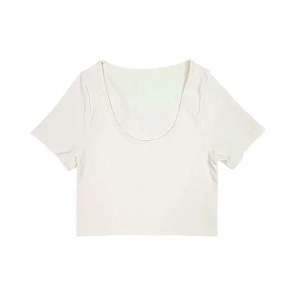 OQQ ScoopNeck Cropped Tee Bundle - Size Small - Pale Yellow, Black, Gray - Picture 2 of 10